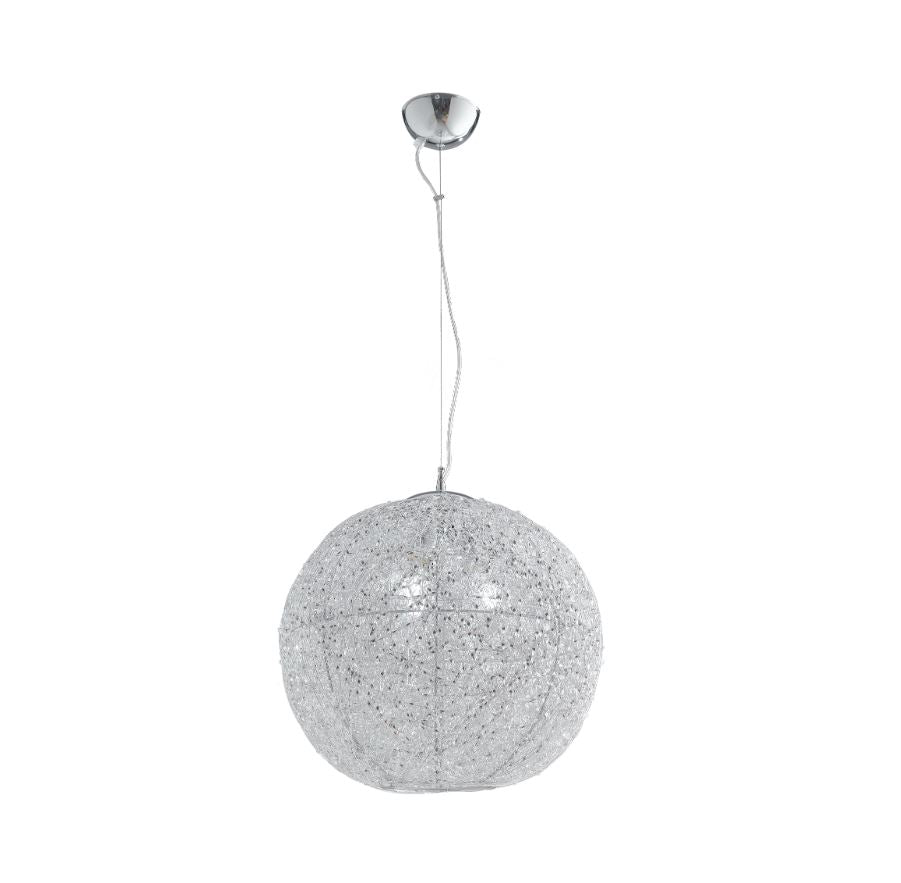 Sospensione sfera alluminio cromo con cristalli K9 D.45cm 3XE27 non incl. ASTRA Sospensione sfera alluminio cromo con cristalli K9 D.45cm 3XE27 non incl. ASTRA